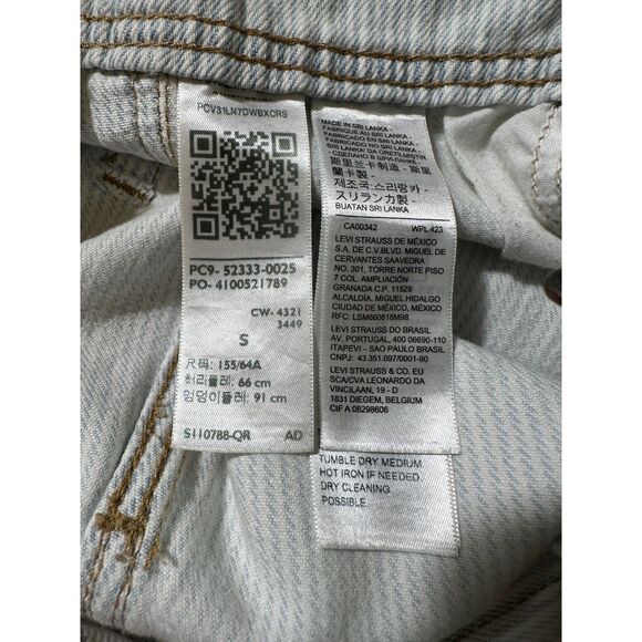 Vintage Levi Strauss & Co Light Wash Striped Shortalls Size Small - Picture 6 of 11